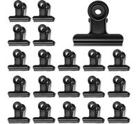 20 Pieza clips bulldog metal negro, 22 mm metal bisagra Clip archivo abrazaderas, mini clips de fotos, clips de carpeta,para manualidades, dibujos, fotos en casa cocina y oficina Useage