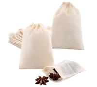 20 Piezas 10 * 15cm Bolsas de Té,Bolsitas de Tela Pequeñas,Malla Coccion,Bolsas Te,Bolsa De Algodon,Bolsas de Filtro Con Cordón,Bolsas De Malla,Reutilizables,para Té,Especias,Bolsa de Baño de Pies