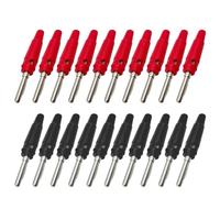 20 Piezas 100 unids/Set Conector Banana de 4mm Conector de inserción apilable 20A con Funda Protectora de Aislamiento(50 Red 50 Black)