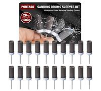 20 Piezas 1000 Granos Tambores de Lijado para Dremel, Mangas de Lijado con Vástago 3 mm Cilindros de Lijado, Lija Accesorios Lijas de Tambor Utilizado para lijar, Pulir y Desoxidar Metales