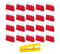 20 Piezas 10A Estándar Fusibles Coche, con Extractor de Fusibles, Fusible de Paleta Estánda, mediano, para coche, con extractor, para automóvil, RV, camión, motocicleta, Barco