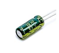 20 piezas 10UF 63V 10mf 105C 5X11mm condensador electrolítico de aluminio Cable Radial