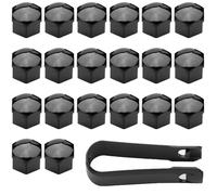 20 Piezas 17mm Tapa de Tuerca de Rueda, Tapones Tornillos Ruedas Coche | Universal Cubiertas Hexagonales para Tuercas de Neumáticos con Juego de Herramientas de Extracción para Coches