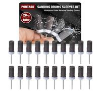 20 Piezas 180 Granos Tambores de Lijado para Dremel, Mangas de Lijado con Vástago 3 mm Cilindros de Lijado, Lija Accesorios Lijas de Tambor Utilizado para lijar, Pulir y Desoxidar Metales