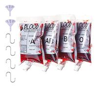 20 Piezas 250 ml Bolsa de Beber Sangre para Halloween con Bolsas de Sangre de Halloween 2 embudos y 7 Ganchos S, Reutilizables contenedor de Bebidas para decoración de Halloween,Cosplay,Zombie,Fiesta
