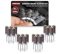 20 Piezas 320 Granos Tambores de Lijado para Dremel, Mangas de Lijado con Vástago 3 mm Cilindros de Lijado, Lija Accesorios Lijas de Tambor Utilizado para lijar, Pulir y Desoxidar Metales