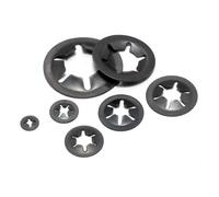 20 piezas/50 Uds 65 acero al manganeso M2 M2.5 M3 M4 M5 M6 M8 M10 M12 Star Lcok ciruela anillos de retención Clip de arandela de flor(50Pcs M2x6mm)