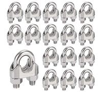 20 Piezas Abrazaderas de Cuerda de Cable M5 Clip de Cuerda de Alambre Inoxidable 304 Perno En U Sujetacables de Acero Wire Rope Clips para Cable de Acero 5mm Cuerda