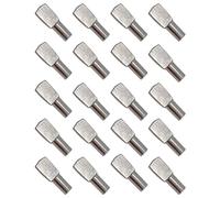 20 piezas abrazaderas de estante, soporte de estante clavijas de estante soportes de estante soportes de placa de Metal niquelado para accesorios de oficina de gabinete-5mm * 19mm