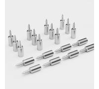 20 Piezas Acero Sólido Soporte Baldas Armario, Tornillo Autorroscante Soporte Estante Cristal con protectora Antideslizante,para Soporte Estanteria Zapateros Alacenas Librerías Otros Muebles