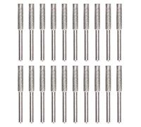 20 piezas afilador de motosierra, cabezal de pulido, kit de herramientas de afilado de lima giratoria(4mm-plata)