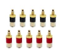 20 Piezas Amplificador Chapado en Oro de 4mm, Postes de unión, Conector de Terminal de latón, Altavoz con Conector Banana de Carcasa Transparente(20 Red)
