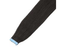 20 piezas añaden longitud cinta de brillo total en extensiones de cabello humano Remy, pelos brasileños de trama de piel invisible sin costuras(1B,20inch 50g)