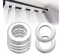 20 Piezas Anillos de Cortina ABS Plásticas Anillas para Cortinas 33mm Diámetro Interno DIY Argollas para Cortinas Redondos Ollaos para Cortinas para Cortinas de Tela Sala Baño Dormitorio, Plata