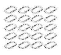 20 Piezas Anillos de Resorte que Se Pueden Abrir Hebilla de Anillo Ovalado de Metal Clip de Ganchos de Presión de Aleación para Correa de Bolso Fabricación de Joyas Artesanales (Plata)