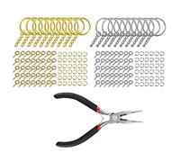 20 Piezas Anillos para Llaves Conjunto de Colgantes Conectores de Aleación Ganchos para Colgar Adecuado para Manualidades Accesorios de, Oro Plata