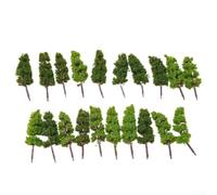 20 Piezas Árboles de para modelo 1:200 Escala para Maquetas de Trenes y para ferrocarriles - Miniaturas Verdes Hechas a Mano para Paisajismo y Dioramas 6-6.5cm