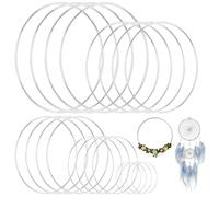 20 Piezas Aros Grandes Metal Flores, 4.5/10/15/18/20cm Anillos de Metal para Manualidades, Aros Metálicos para Manualidades, para Manualidades, Floristería, Decoración DIY, Bodas Navidad (Plata)