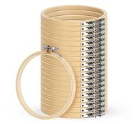 20 Piezas Bastidores para Bordar,5 inch/12,7 cm Bastidor de Madera para Bordar,Marcos de Punto de Cruz Ajustables para Punto de Cruz y Manualidades Costura a Mano,Herramientas de Bordado