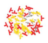 20 Piezas Bebedero Automático para Conejos, Accesorios para Jaulas, Plástico y Metal, Rojo Amarillo - Fácil Instalación, Antigoteo, Ideal para Cuidado de Mascotas