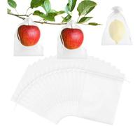 20 Piezas Bolsa Protectora De Frutas, Bolsas para Uvas, Malla Proteger Uvas con Cordón, Protege Plantas, Frutas, Flores, Verduras, para Proteger Los Racimos de Uvas de Avispones y Antipajaros, Blanco