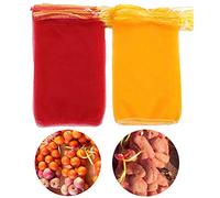 20 Piezas Bolsas De Patatas Versátiles Set De Sacos De Patatas Muy Resistente Al Desgarro Con Cordón Fácil De Llevar, Para Granjas, Huertos, Frutas, Verduras, Patatas, Cebollas Etc-Amarillo + Rojo