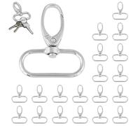 20 piezas Broche de langosta, mosquetones para bolsos, cierres giratorios Cordón Broches giratorios Ganchos de aleación de zinc Llavero Gancho Llaveros Ganchos giratorios para monederos Llaveros(32mm)
