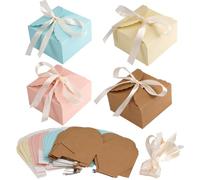 20 Piezas Cajitas Regalo Pequeñas 9 × 9 × 5 cm Con Cinta Caja de Regalo, Caja de Matrimonio, Gift Box Ideal para Envolver Regalos en Ocasiones Como Fiestas, Navidad, Bodas, Cumpleaños, etc