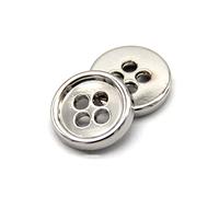 20 piezas, camisa de tamaño pequeño de 11mm, botones de Metal dorado para ropa, adornos para puños de mujer, accesorios de costura de 4 agujeros, Blanco, 11mm