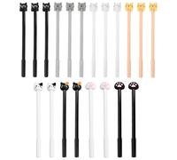 20 Piezas Cat Escribiendo Lápiz, Serie De Gatos De Pluma Neutral, Cosas Dulces, Material Escolar Para Niñas, Lindos Tiempos De Escritura De Gatos, Regalos Para Niños.