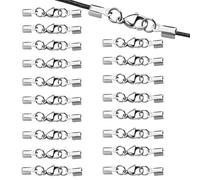 20 Piezas Cierre Langosta de Acero Inoxidable Broche de Langosta con Extremos de Cordón Cierre de Pulsera de Cadena Doble Cierres de Langosta para Pulseras para Correa de Cuero, Joyas, Bricolaje