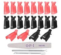 20 Piezas Clip de Removedor, Pinzas Uñas Quitaesmalte, Clip Pinzas Manicura Semipermanente, Clips para Remojo de Uñas Acrílico, con Lima de Uñas y Kit Removedor de Cutículas