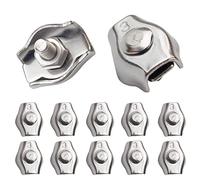 20 Piezas Clip para Cable de Acero Abrazadera de Cable Simplex para 1,5mm-3mm Cuerda de Alambre para La Fijación de Cables de Acero y Cables