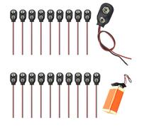 20 Piezas Conector de Batería 9V, Tipo I Conector Pila con Cable de Conexión 15cm, Battery Snap, Batterie Clip para Bloques, Conectores Clip, Cable Adaptador, Ideales para Proyectos Electrónicos y DIY