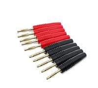 20 Piezas Conector de Clavija de plátano Rojo y Negro de 2mm, Conectores Macho Tipo Banana, Conectores de Cable de Altavoz de(10 Red 10 Black)