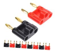 20 Piezas Conectores Banana Dual de Conector Punta Doble Placas Chapadas para Transmisión de Sonido y Estable Compatible con Equipos de Audio