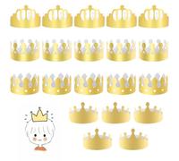 20 Piezas Corona Dorada para Niños y Adultos, Sombrero de Corona de Cumpleaños, Coronas de Fiesta, Sombrero Dorado Ajustable para Fiestas, Accesorios Fotográficos