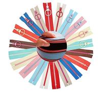 20 Piezas Cremalleras De Resina, 30cm Cremalleras De Costura con Anillo De Metal, Materiales De Plástico y Nailon, Cremallera De Resina De Color Largo para Coser Ropa y Bricolaje