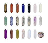 20 Piezas Cristal Curativo Natural Hexagonal, Cristales Curativos Piedras, Piedras de Chakra para Meditación Relajación Decoración