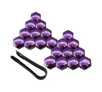 20 Piezas Cubiertas para Chevrolet Corvette Stingray 2014, Tapas Tuercas Perno Rueda Cubiertas Tuercas de Neumáticos con Herramienta Extracción,Purple-19mm