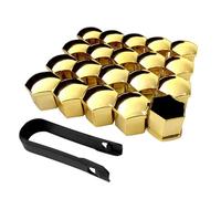 20 Piezas Cubiertas para Chevrolet Corvette Stingray 2014, Tapas Tuercas Perno Rueda Cubiertas Tuercas de Neumáticos con Herramienta Extracción,Gold-19mm