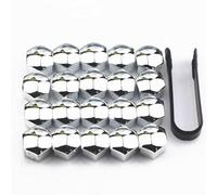 20 Piezas Cubiertas para Chevrolet Corvette Stingray 2014, Tapas Tuercas Perno Rueda Cubiertas Tuercas de Neumáticos con Herramienta Extracción,Silver-19mm