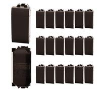 20 piezas cubrebotones falso polo compatible con Bticino Living International, color negro, serie MBL, ocupa 1 plaza