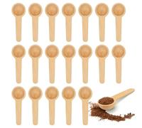 20 Piezas Cucharas de Madera Pequeña Redonda, 6.9 * 2.5cm Cucharitas Cafe Pequeñas, Mini Cuchara Madera Cocina, Mini Cuchara para Polvo para Especias, Miel, Café, Sal, Tarros de Mermelada, Azúcar