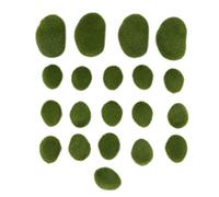 20 piezas de 2 tamaños decorativos de sintético cubierto de verde