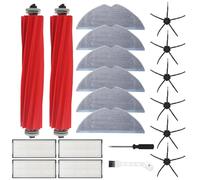 20 piezas de accesorios para Roborock S7 S7 MaxV S7 MaxV Ultra S7 Plus S7 Pro Ultra, incluye 2 cepillos principales, 6 mopas, 6 cepillos laterales, 4 filtros, 1 destornillador y 1 cepillo