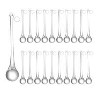 20 piezas de adornos de Navidad de lágrima de cristal transparente, decoraciones colgantes de gotas de lluvia en varios tamaños con cuerda colgante para árbol, boda, ventana, puerta (20 x 100 mm)