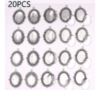 20 piezas de almohadillas con transparente y parches de vidrio para hacer joyería DIY, tamaño 1.8*2.5 cm