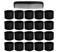 20 Piezas De Anillos Negros Y Anchos De Cabello Y 1 Pieza De Peine De Cabello Negro, Anillos De Cabello Elástico, Accesorios Para El Cabello De Cola De Caballo, Peinado Hacen Accesorios.
