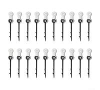 20 piezas de anzuelo de pesca de carpas con topes transparentes, gancho de púas de acero de alto carbono para Boilies Maíz Ronnie Hair Rig, negro 8 mm, 10 mm, 13 mm, accesorios de aparejos (13 x 2,01